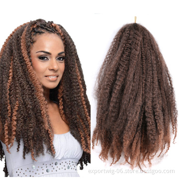 Wholesale Factory Price 18 inch Kinky Twist Crochet Hair Extension Soft Marley Braid Kinky Curly Wave